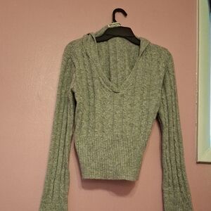 No Boundaries Cozy Gray V-Neck Sweater